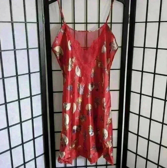 Source Unknown Dresses & Skirts - Vintage 90s Red Silky Slip Mini Dress Grunge